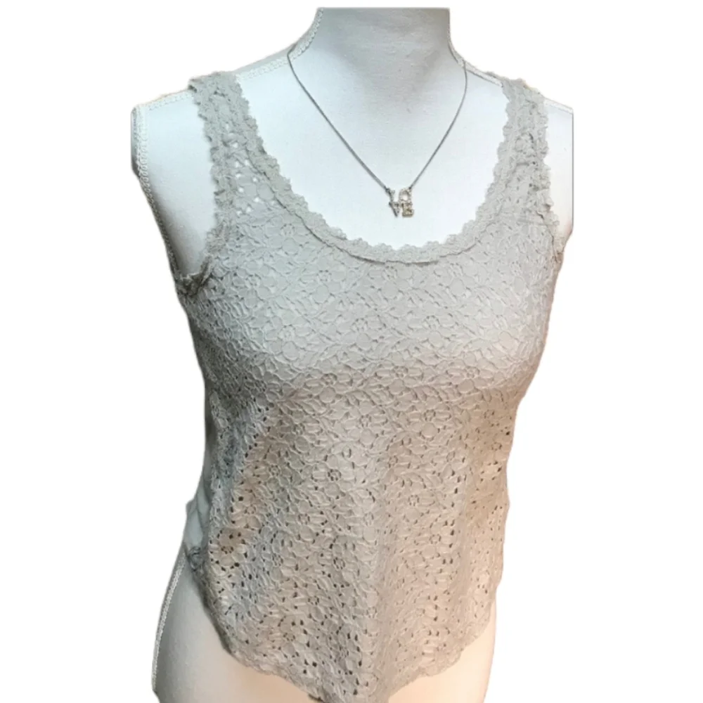 Hollister Floral Gray Lace Tank XS - Picture 1 of 8